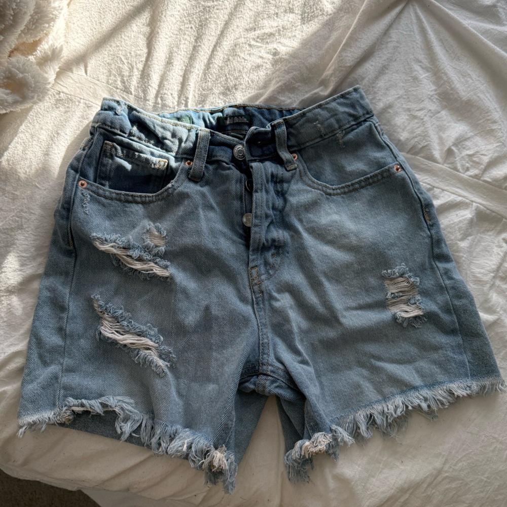 Distressed Denim Shorts